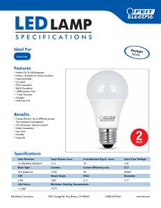 Feit Electric A1100/850/10KLED/2 LED Lamp, General Purpose, A19 Lamp, 75 W Equivalent, E26 Lamp Base, Daylight Light