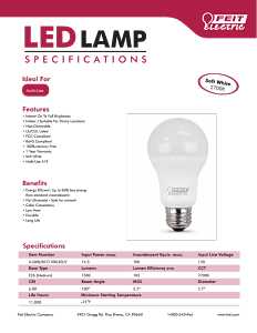 Feit Electric A1600/827/10KLED/2 LED Bulb, General-Purpose, A19 Lamp, 100 W Equivalent, E26 Medium Lamp Base, White