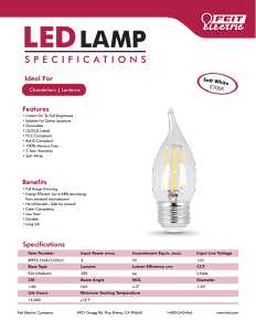 Feit Electric BPEFC25927CAFIL2 Flame Tip LED, General-Purpose, Flame Tip Lamp, 25 W Equivalent, E26 Medium Lamp Base