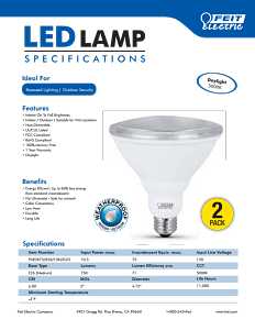 Feit Electric PAR3875/850/10KLED/2 LED Bulb, Flood/Spotlight, PAR38 Lamp, E26 Medium Lamp Base, Non-Dimmable, Daylight