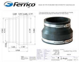 Fernco P1002-44 Flexible Coupling, 4 x 4 in, 3.958 in L, PVC, Black, 4.3 psi Pressure