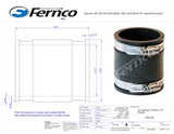 Fernco 1056 Series 1056-22 Flexible Pipe Coupling, 2 in, PVC, 4.3 psi Pressure