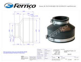 Fernco P1056-42 Flexible Coupling, 4 x 2 in, PVC, Black, 4.3 psi Pressure