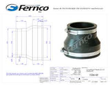 Fernco P1056-43 Flexible Coupling, 4 x 3 in, PVC, Black, 4.3 psi Pressure