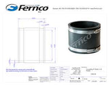 Fernco P1056-44 Flexible Coupling, 4 in, PVC, Black, 4.3 psi Pressure