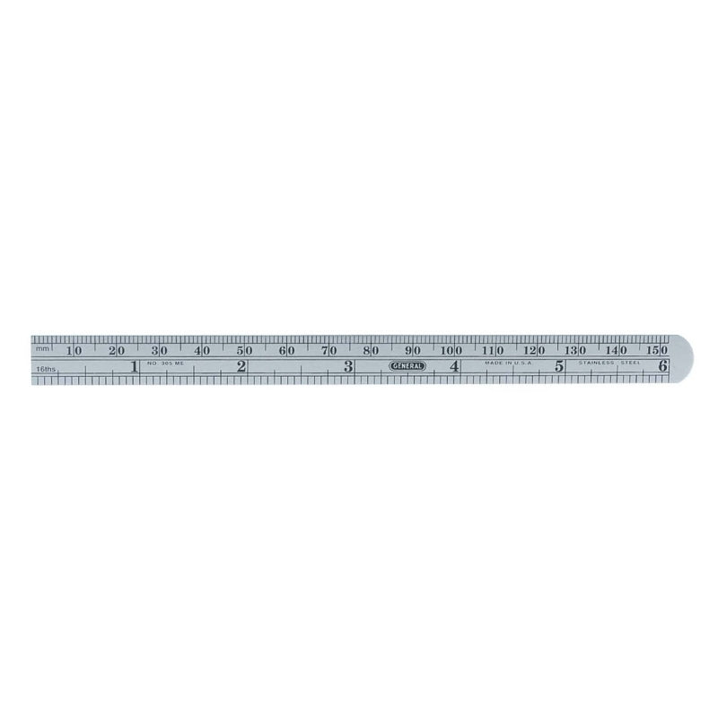 Standard Graduated Ruler General 305ME Precision Measuring Ruler with Graduations, SAE/Metric G ...