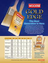Wooster 5234-1 Paint Brush, Gold Bristle/White, Beechwood Handle, 1 in W, 2-3/16 in L Bristle, Polyester Bristle