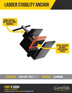 Qualcraft 10808 Ladder Stabilizer, Aluminum, Anodized