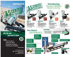 Metabo HPT NV83A5 Framing Nailer, 200 to 300 Magazine, 16 deg Collation, Wire Collation, 2 to 3-1/4 in Fastener
