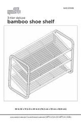 Honey-Can-Do SHO-01599 Shoe Rack, 3-Shelf, 36 in W, 24 in H, Bamboo, Brown