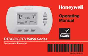 Honeywell RTH6360 Series RTH6360D Programmable Thermostat, 24 V, Digital Display, White