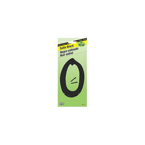 Hy-Ko BK-40 Series BK-40/0 House Number, Character: 0, 4 in H Character, Black Character, Zinc, Pack of 5