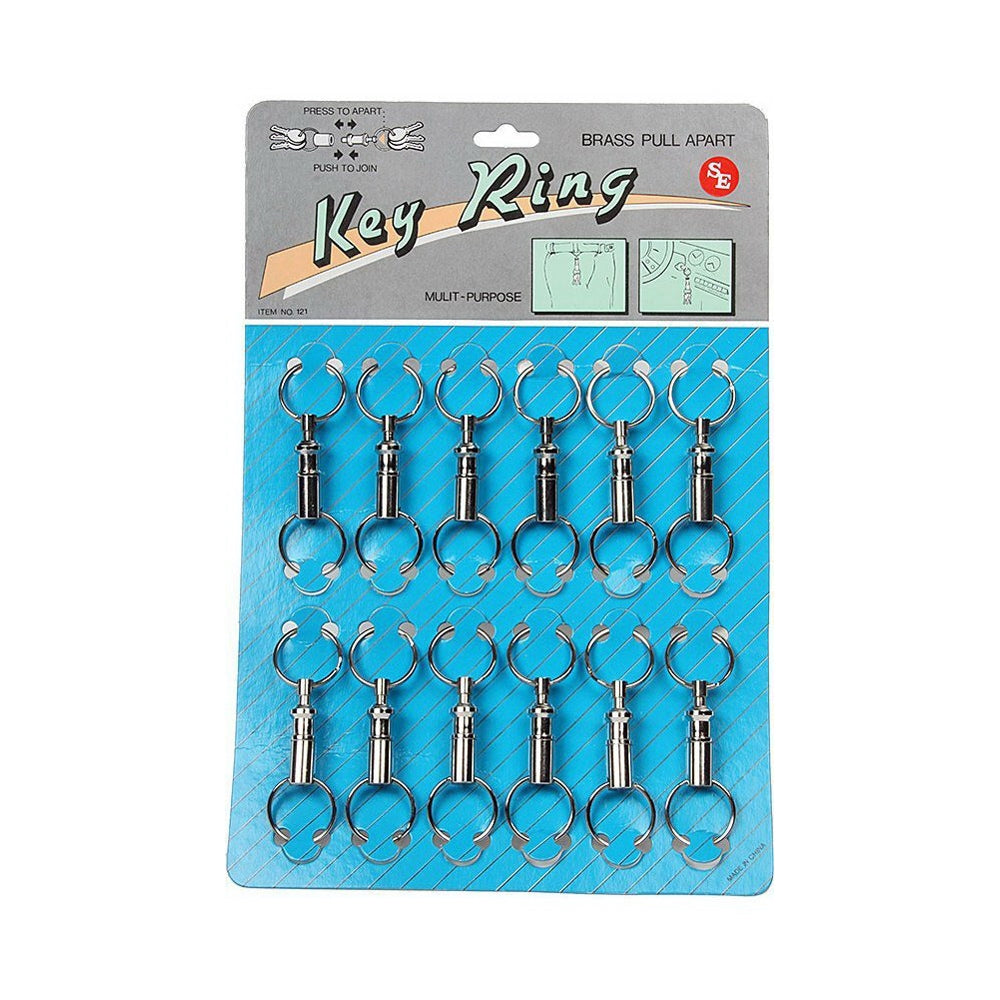 Hy-Ko KC116-CLIP Key Ring, Nickel Brass, Pack of 12