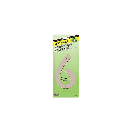 HY-KO SN-40/6 House Number, Character: 6, 4 in H Character, Nickel Character, Zinc, Pack of 10