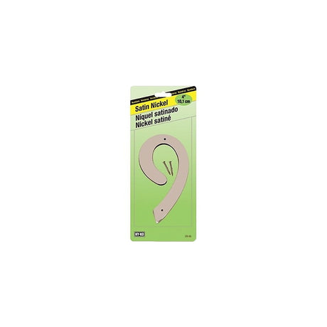 HY-KO SN-40/9 House Number, Character: 9, 4 in H Character, Nickel Character, Zinc, Pack of 10