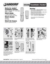 Jandorf 60228 Lamp Socket, Adjustable, Keyless, 125 V, 75 W, Phenolic Housing Material