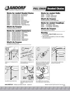 Jandorf 60324 Beaded Chain with Connector, 3 ft L, Brushed Pewter