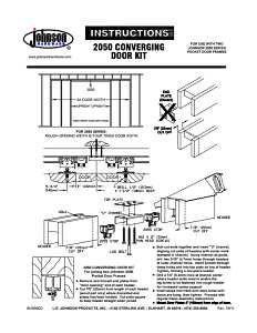 Johnson Hardware 2050PLBG Heavy-Duty Converging Door Kit, For: 2000, 2060 Series Pocket Door Frames