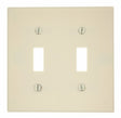 Leviton 000-78009-000 Wallplate, 4-1/2 in L, 4.56 in W, 2-Gang, Thermoset, Light Almond, Smooth