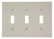 Leviton 000-78011-000 Wallplate, 4-1/2 in L, 2-3/4 in W, 3 -Gang, Thermoset, Light Almond, Smooth