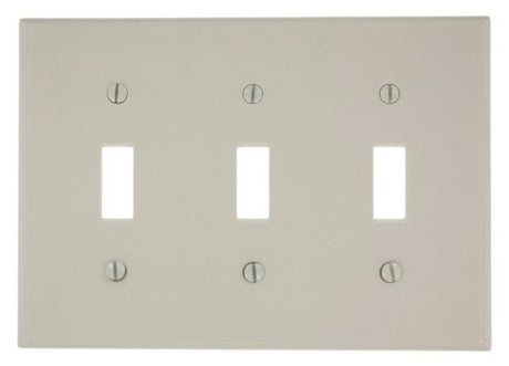 Leviton 000-78011-000 Wallplate, 4-1/2 in L, 2-3/4 in W, 3 -Gang, Thermoset, Light Almond, Smooth
