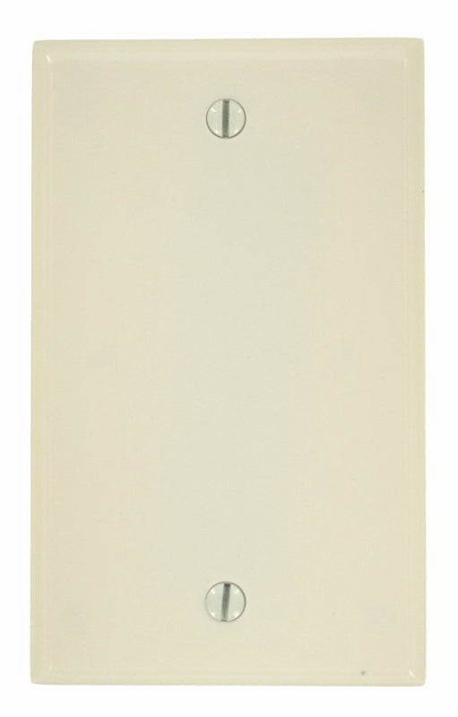 Leviton 000-78014-000 Blank Wallplate, 4-1/2 in L, 2-3/4 in W, 0.22 in Thick, 1-Gang, Thermoset, Light Almond, Smooth