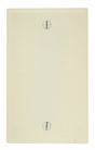 Leviton 000-78014-000 Blank Wallplate, 4-1/2 in L, 2-3/4 in W, 0.22 in Thick, 1-Gang, Thermoset, Light Almond, Smooth