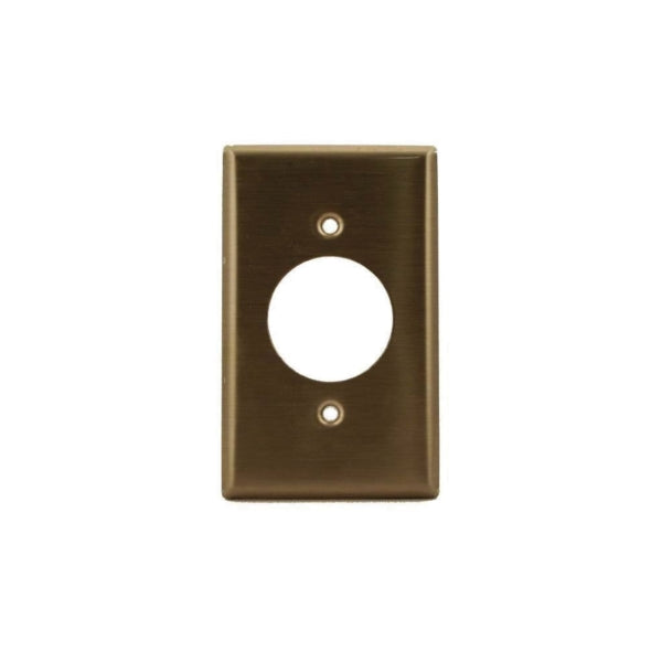 Leviton 84020-40 Single Receptacle Wallplate, 4-1/2 in L, 2-3/4 in W, 1 -Gang, 302 Stainless Steel, Smooth
