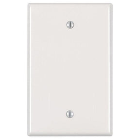 Leviton PJ13-I Blank Wallplate, 3-1/8 in L, 4-7/8 in W, 1/4 in Thick, 1 -Gang, Nylon, Ivory, Box Mounting