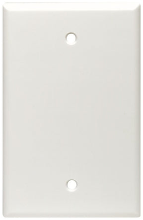 Leviton 80514-I Blank Wallplate, 3-1/8 in L, 4-7/8 in W, 1/4 in Thick, 1 -Gang, Plastic, Ivory, Box Mounting