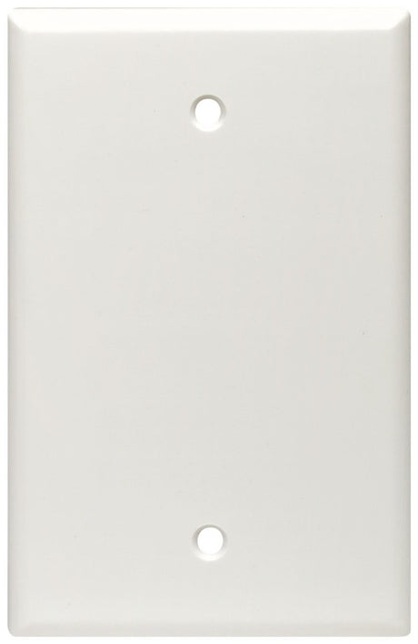 Leviton 80514-I Blank Wallplate, 3-1/8 in L, 4-7/8 in W, 1/4 in Thick, 1 -Gang, Plastic, Ivory, Box Mounting