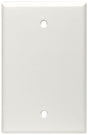 Leviton 80514-I Blank Wallplate, 3-1/8 in L, 4-7/8 in W, 1/4 in Thick, 1 -Gang, Plastic, Ivory, Box Mounting