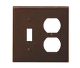Leviton 85005 Combination Wallplate, 4-1/2 in L, 4-9/16 in W, Standard, 2-Gang, Thermoset Plastic, Brown, Smooth