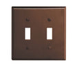 Leviton 001-85009-000 Wallplate, 4-1/2 in L, 4.56 in W, 2-Gang, Thermoset, Brown, Smooth