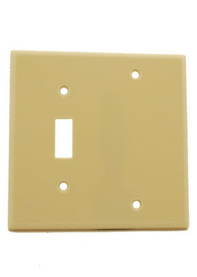 Leviton 001-86006-000 Wallplate, Standard-Size, 4-1/2 in L, 2-3/4 in W, 2-Gang, Thermoset, Ivory, Smooth