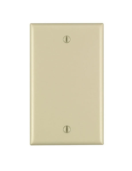 Leviton 001-86014-000 Blank Wallplate, 4-1/2 in L, 2-3/4 in W, 0.22 in Thick, 1-Gang, Thermoset Plastic, Ivory, Smooth