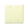 Leviton 001-86025-000 Wallplate, 4-1/2 in L, 4.56 in W, 0.22 in Thick, 2 -Gang, Thermoset Plastic, Ivory, Smooth