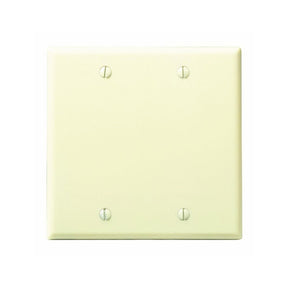 Leviton 001-86025-000 Wallplate, 4-1/2 in L, 4.56 in W, 0.22 in Thick, 2 -Gang, Thermoset Plastic, Ivory, Smooth
