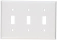 Leviton 001-88011-000 Wallplate, 4-1/2 in L, 6.37 in W, 3-Gang, Thermoset, White, Smooth