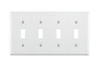 Leviton 001-88012-000 Wallplate, 4-1/2 in L, 8.18 in W, 4-Gang, Thermoset, White, Smooth