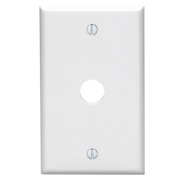 Leviton 001-88017-000 Wallplate, 4-1/2 in L, 2-3/4 in W, 1-Gang, Thermoset, White, Smooth