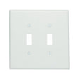 Leviton 88109 Wallplate, 5-1/4 in L, 5.31 in W, 2-Gang, Thermoset Plastic, White, Smooth