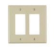 Decora PJ262-I Wallplate, 4.88 in L, 4.94 in W, 2-Gang, Nylon, Ivory