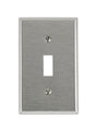 Leviton 003-84001-000 Wallplate, 4-1/2 in L, 2-3/4 in W, 1-Gang, 430 Stainless Steel, Stainless Steel, Satin