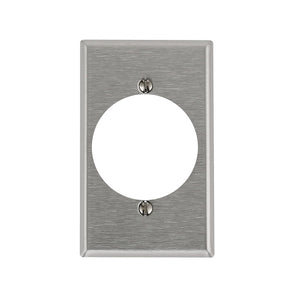 Leviton 84028 Wallplate, 4-1/2 in L, 2-3/4 in W, Standard, 1-Gang, 430 Stainless Steel, Stainless Steel, Flush Mounting