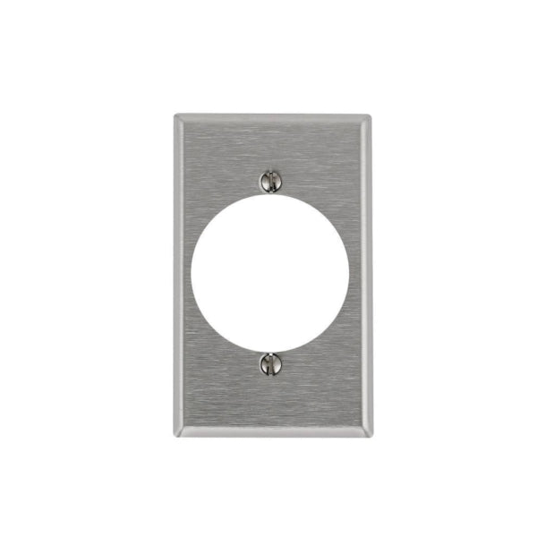 Leviton 84028 Wallplate, 4-1/2 in L, 2-3/4 in W, 1 -Gang, 430 Stainless Steel, Silver, Brushed Stainless Steel