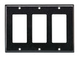 Leviton 80411-E Wallplate, 4-1/2 in L, 6-3/8 in W, 3-Gang, Plastic, Black