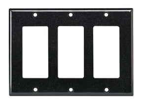 Leviton 80411-E Wallplate, 4-1/2 in L, 6-3/8 in W, 3-Gang, Plastic, Black