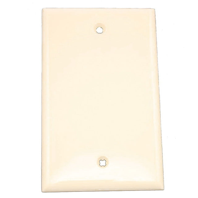 Leviton 80514-T Blank Wallplate, 3-1/8 in L, 4-7/8 in W, 1/4 in Thick, 1 -Gang, Plastic, Light Almond