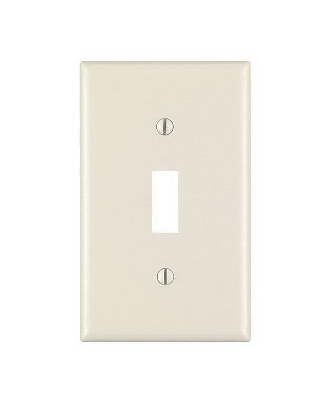 Leviton 010-78001-000 Wallplate, 4-1/2 in L, 2-3/4 in W, 1-Gang, Thermoset, Light Almond, Smooth